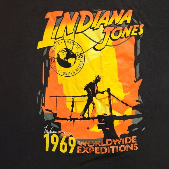 Indiana Jones TShirt 1969 Worldwide Expedition, Large, Like New Pre-Owned - Picture 4 of 4